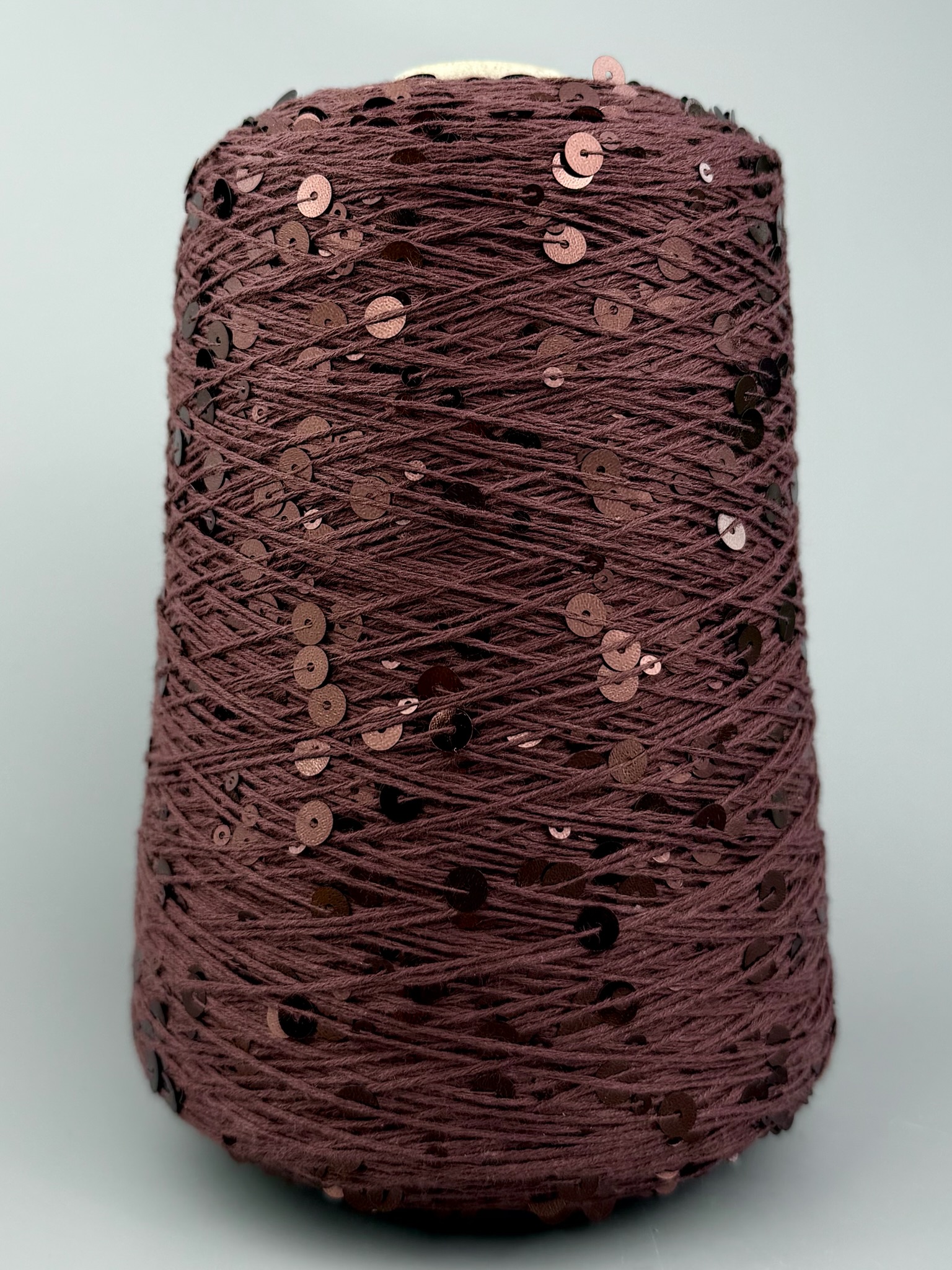 Art. Brillante 260 m / 100 g – Baumwolle mit Maxi-Pailletten col. Braun foto 2